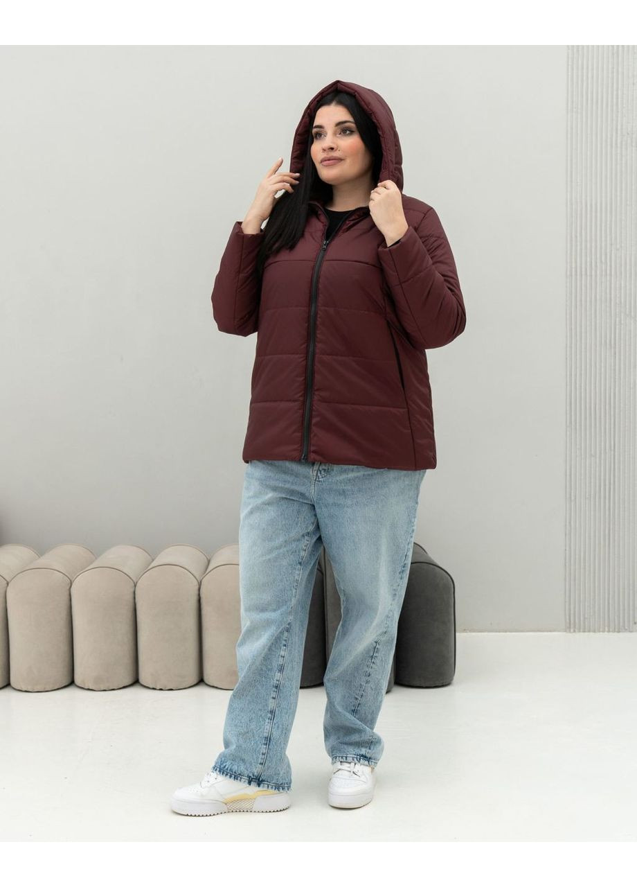 Бордова демісезонна жіноча демісезонна куртка великого розміру SK