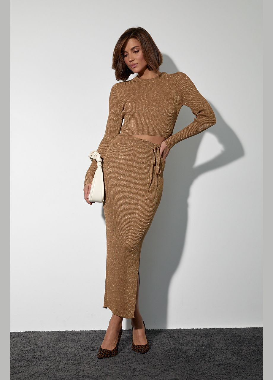 Костюм зі спідницею та вкороченою кофтою на зав'язках Liton (296658542)