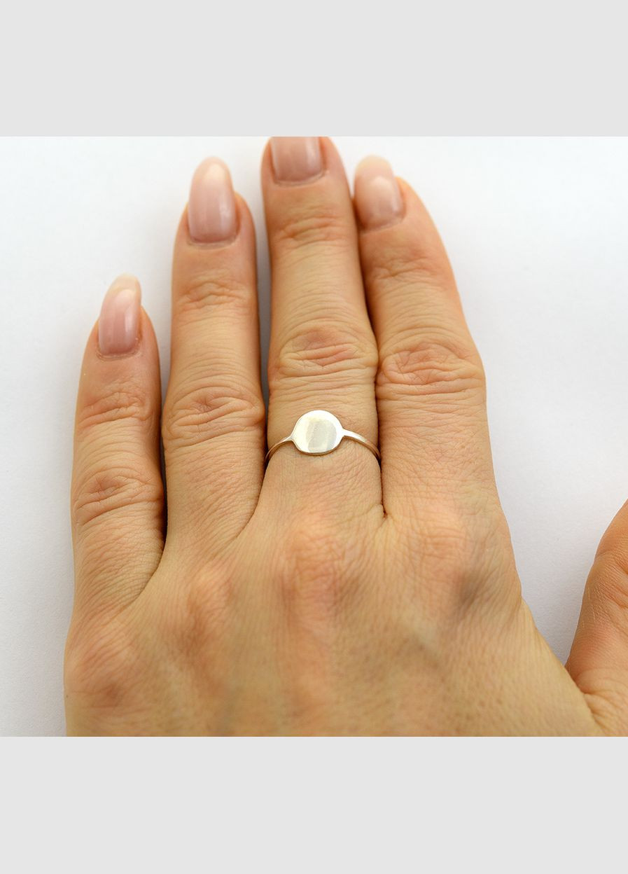 Кольцо минимализм с кругом 9055 SE, размер Maxi Silver (341539087)