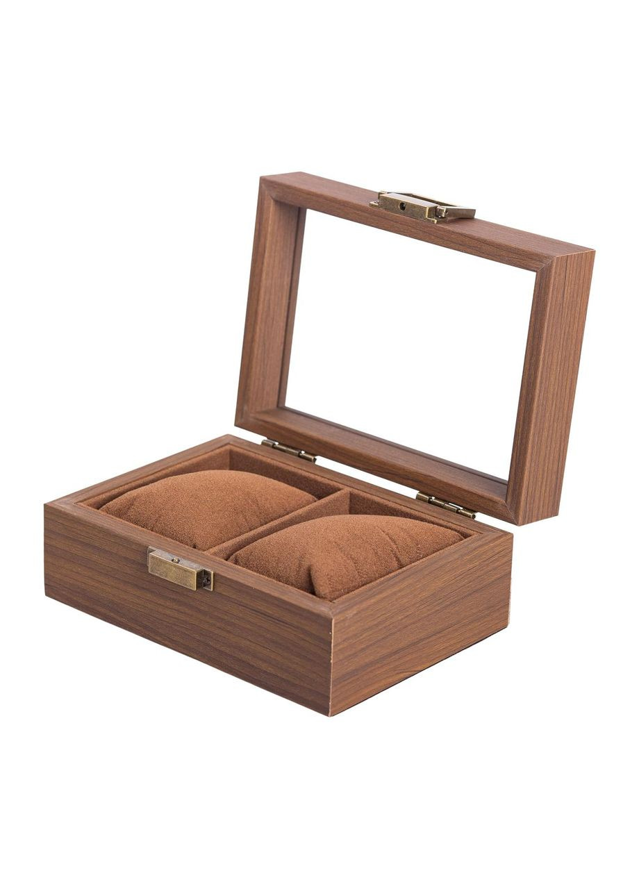 Дерев'яна скринька для наручного годинника 16.5×12×7.5 см на 2 відсіки HP-5-10 Yiwu (353505134)