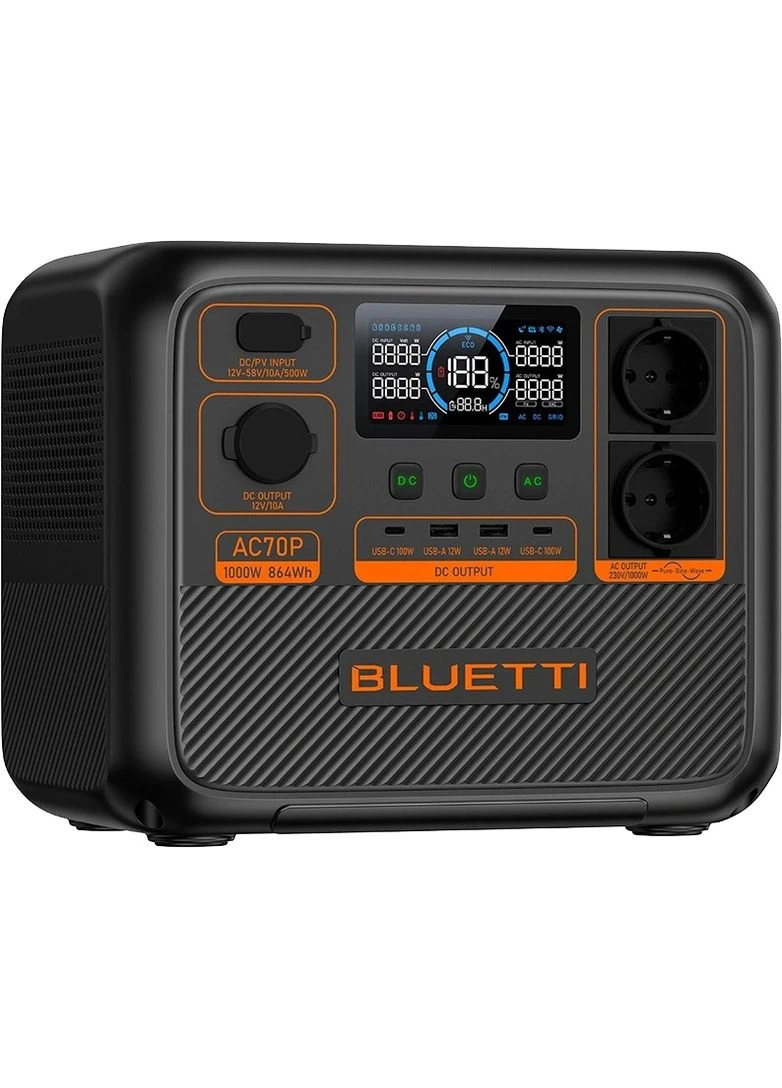 Зарядная станция AC70P, 864Wh, 1000W, LiFePO4 Bluetti (400916916)