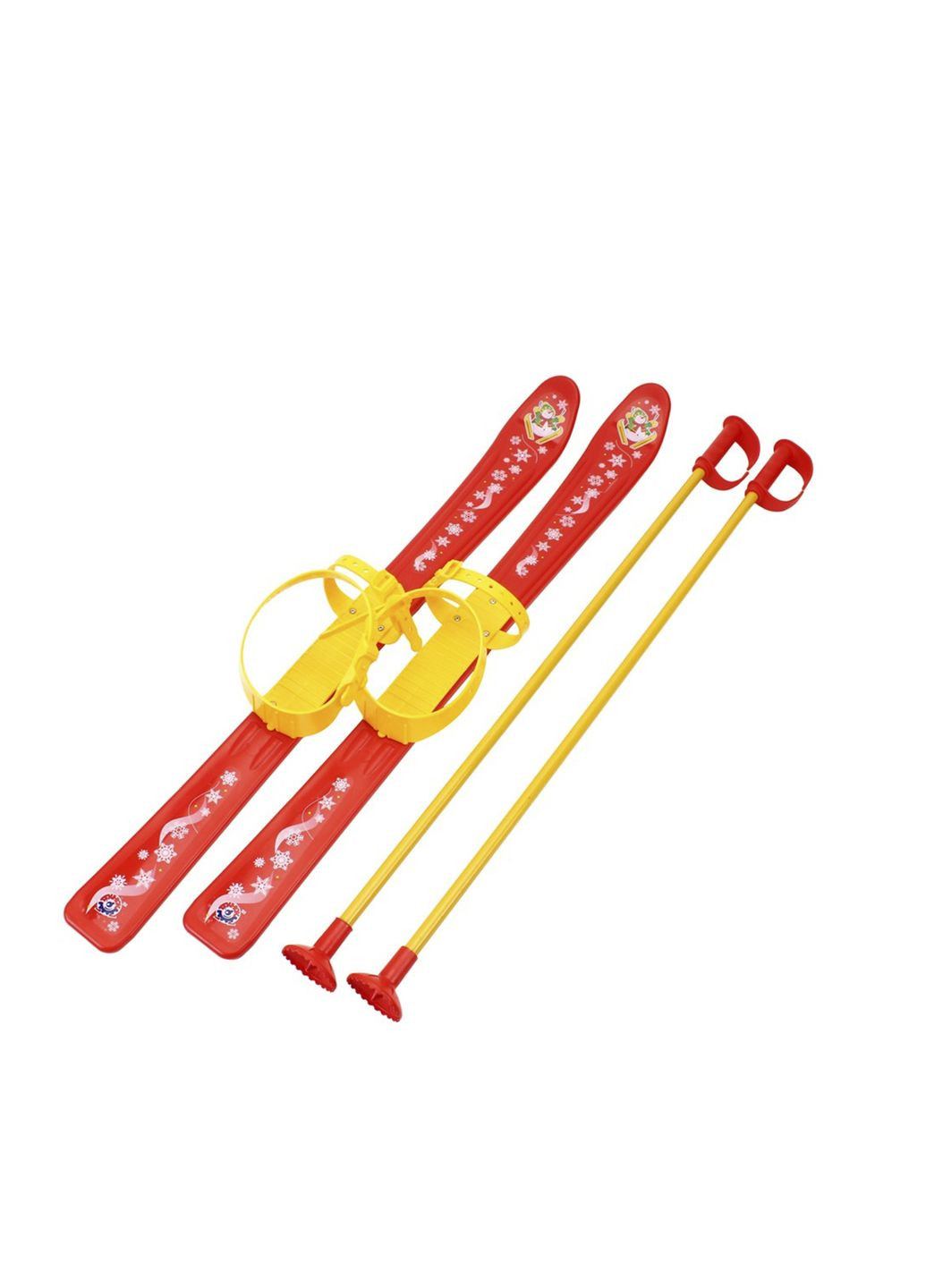 Детские лыжи с палками цвет красный CB-00264979 ТехноК (314890186)