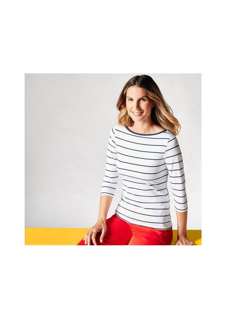 Футболка-лонгслів рукав 3/4 для жінки LYCRA® 434943-1 білий Esmara (367602210)