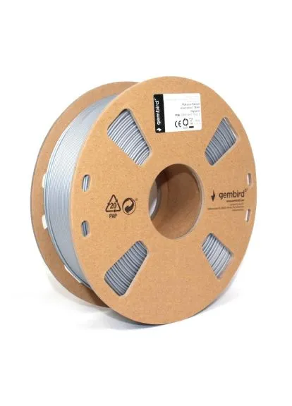 Пластик для 3D-принтера PLA+, 1.75 мм, 1 кг, silver (3DP-PLA+1.75-02-S) Gembird PLA+, 1.75 мм, 1 kg, silver (401149799)