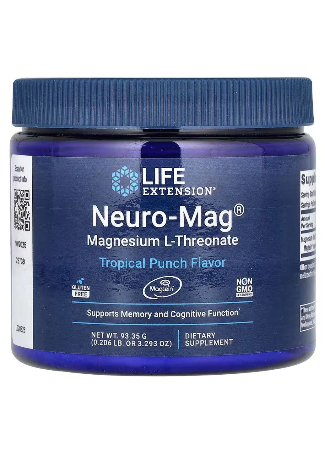 Л-Треонат Магния Neuro-Mag® Magnesium L-Threonate - 93г Тропический Пунш Life Extension (285813552)