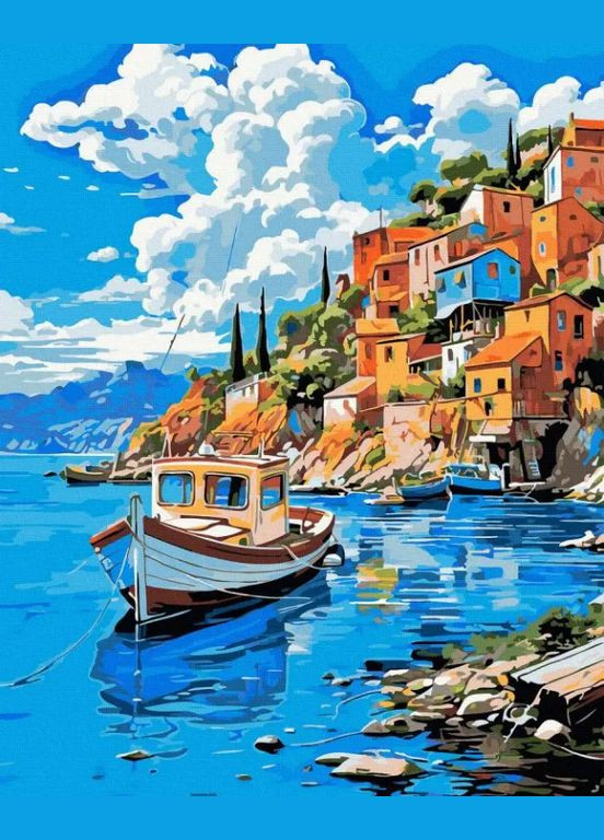 Раскраска по номерам Итальянский городок 40х50см GX47342 Картина с подсказками по номерам Rainbow Art (314984626)