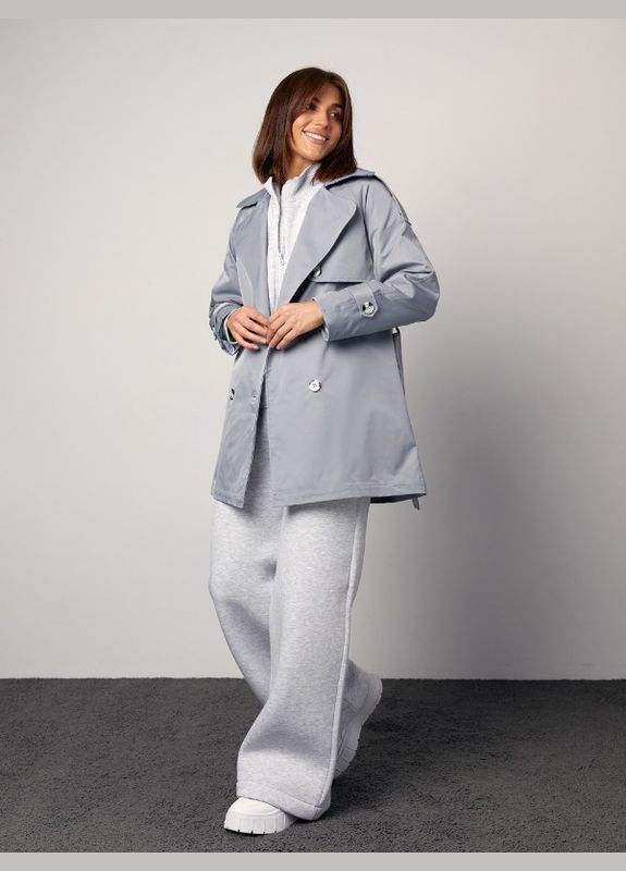 Серое демисезонное Пальто 14869 серое ISSA PLUS