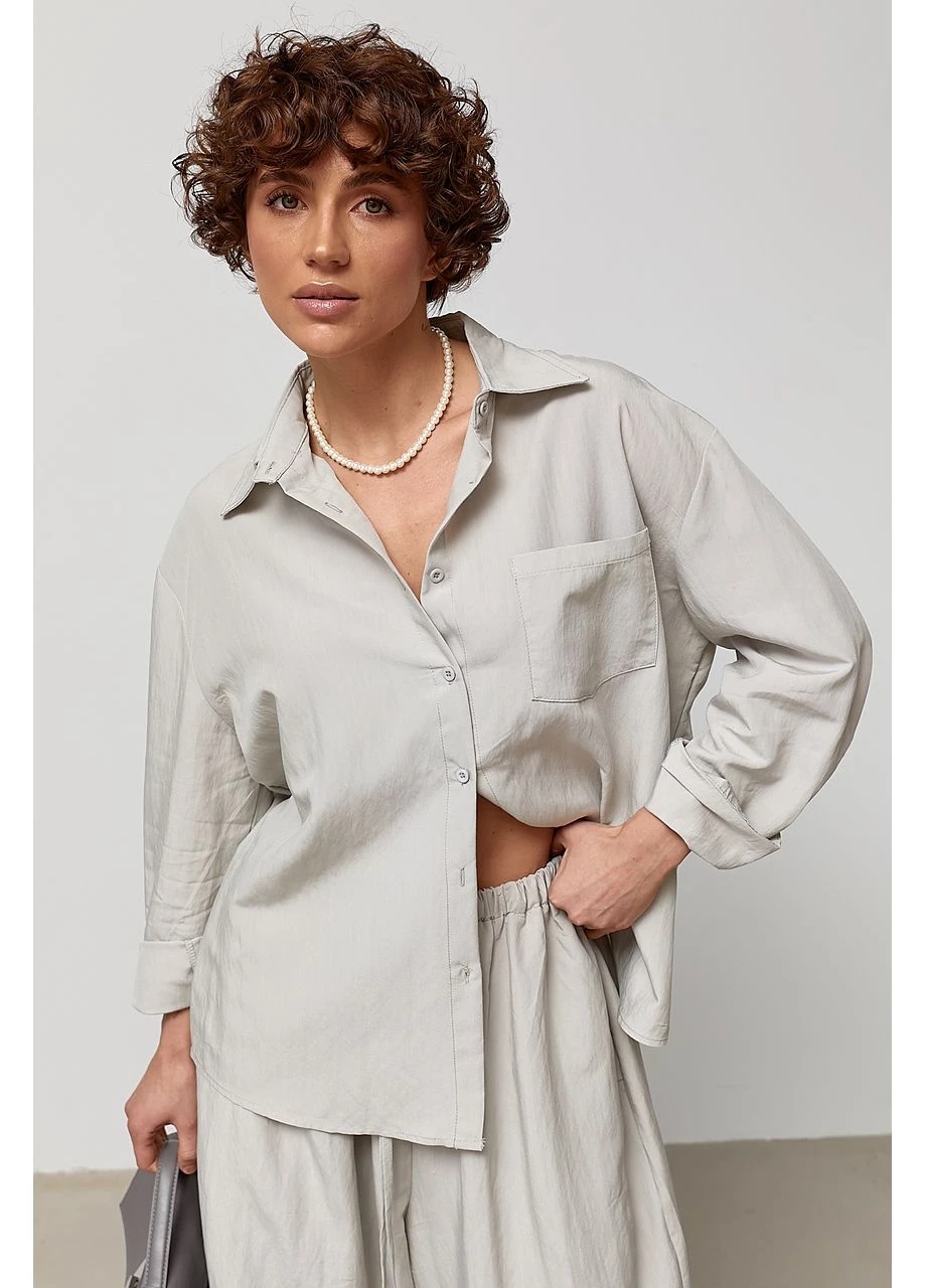 Свободный костюм с рубашкой и брюками-алладинами Lurex (385643803)