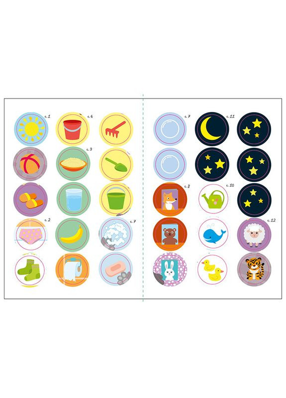 Книга з наклейками Малюк Киць-Киць "Мій день" 1841002, 12 сторінок Ranok Creative (322433704)