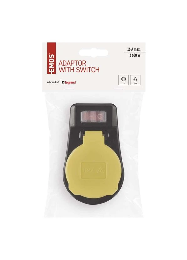 Сетевая розетка с выключателем P00292 16A 250V IP44 одинарная Emos (400137172)