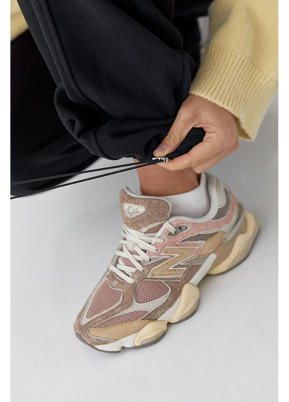 Теплі спортивні штани з подвійним поясом - чорний колір Lurex (364967859)