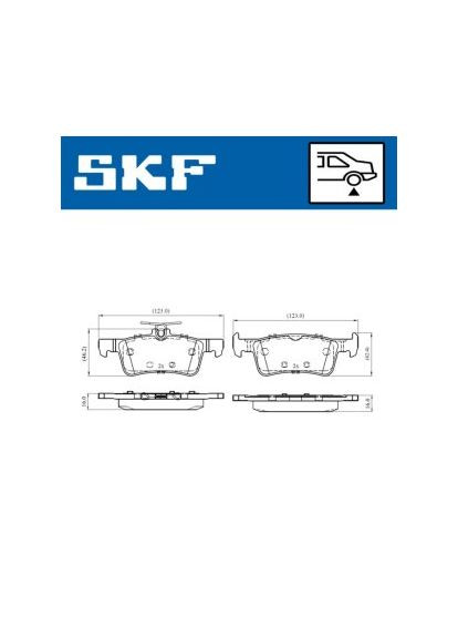 Колодки гальмівні дискові (комплект 4 шт) PEUGEOT 308, 308 SW VKBP 90271-ua SKF (368534726)