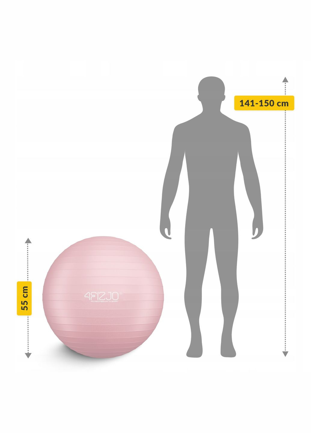Фітбол (м'яч для фітнесу) 55 см Anti-Burst P-5907739316271 Pink 4FIZJO (347317456)