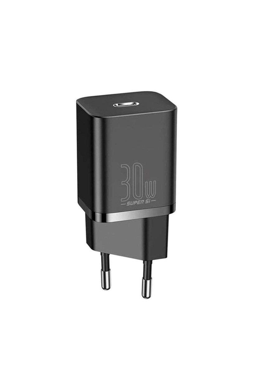 Мережевий зарядний пристрій Super Si quick charger IC 30W EU Black Baseus (322222819)