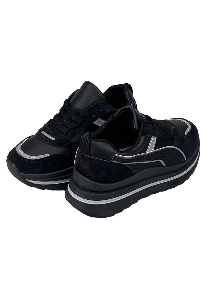 Черные кроссовки женские комбинированные черные 50813-1 No Brand