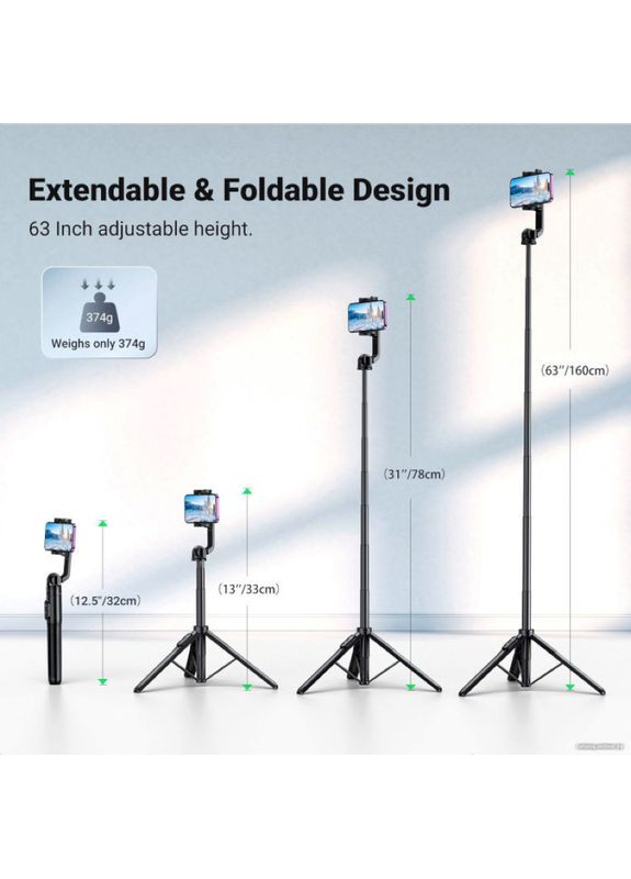 Селфі-трипод Selfie Stick Tripod with Bluetooth Remote(UGR-15062) (UGR-15062) Ugreen LP586 (362219415)