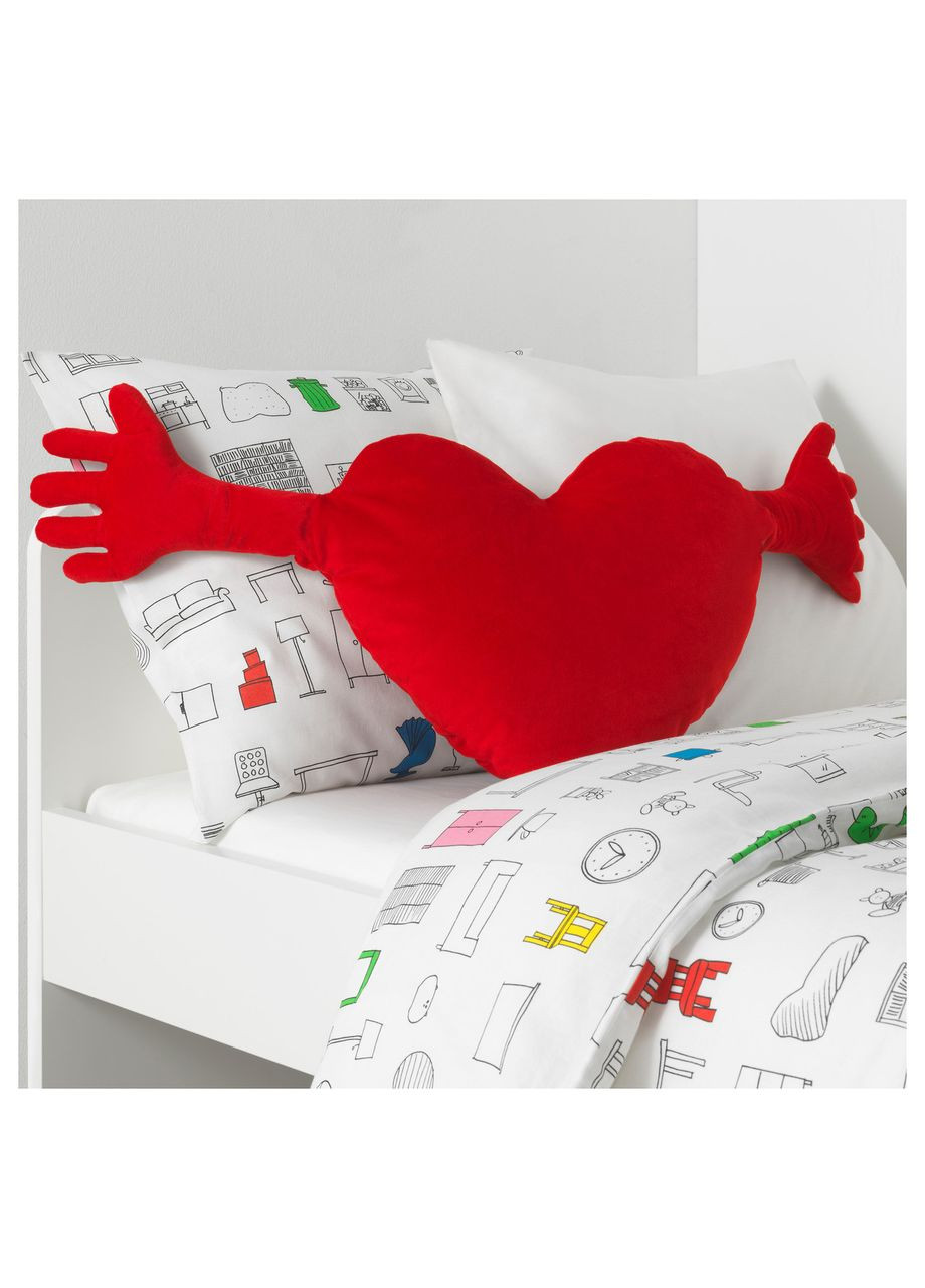 Подушка серце червоний 40101 см IKEA (272150494)