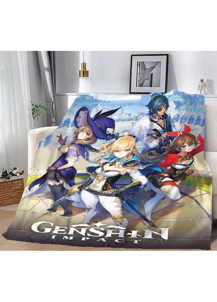 Плед Genshin impact Геншин Імпакт якісне покривало з 3D малюнком розмір 160х200 Україна ТД (369658310)