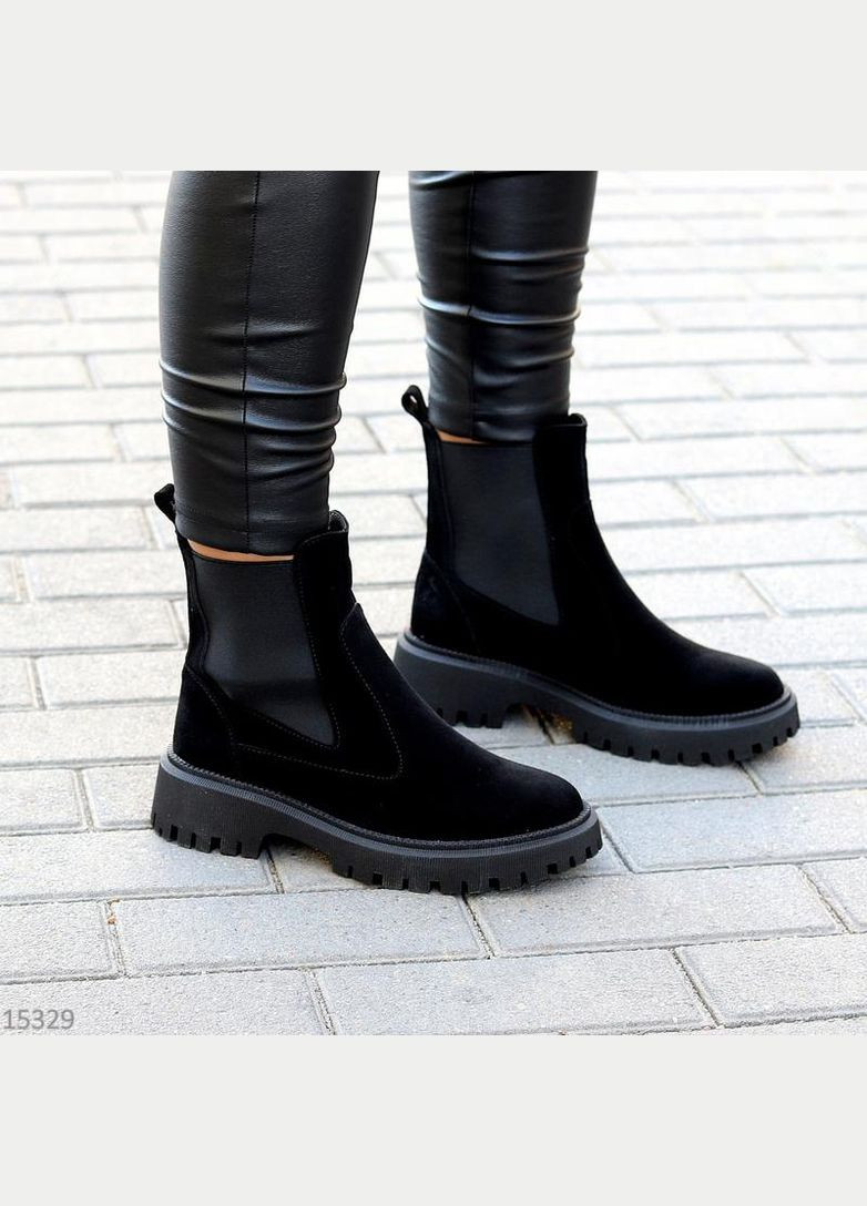 Осенние замшевые демисезонные ботинки челси, ботинки демисезонные челси Garti без декора из натуральной замши