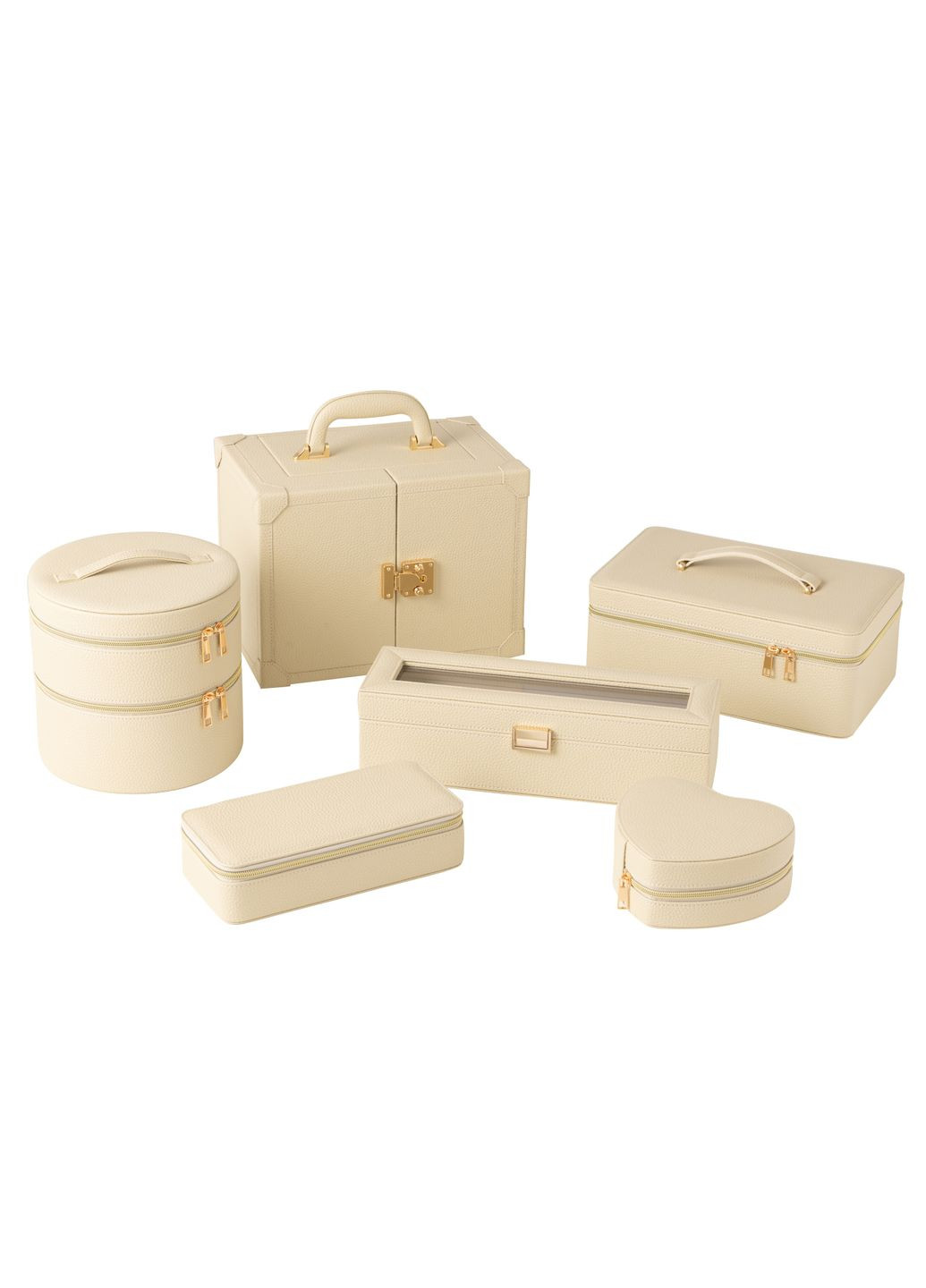 Скринька для прикрас з еко-шкіри бежевого кольору без відсіків Бельгія (46545) J-Line (305394774)