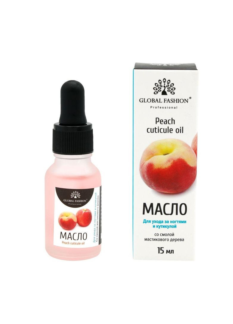 Масло для кутикулы с пипеткой персик, 15мл Global Fashion (354795452)