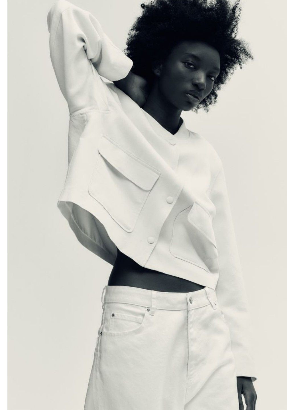 Молочна літня жіноча лляна куртка бомбер н&м (57016) xs молочна H&M