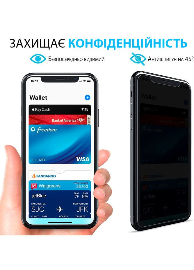 Защитное стекло Privacy Screen Protector для iPhone X Xs [Новое поколение] (3шт в упаковке) (50230331X0020WAI2R) FlexGear (300854101)