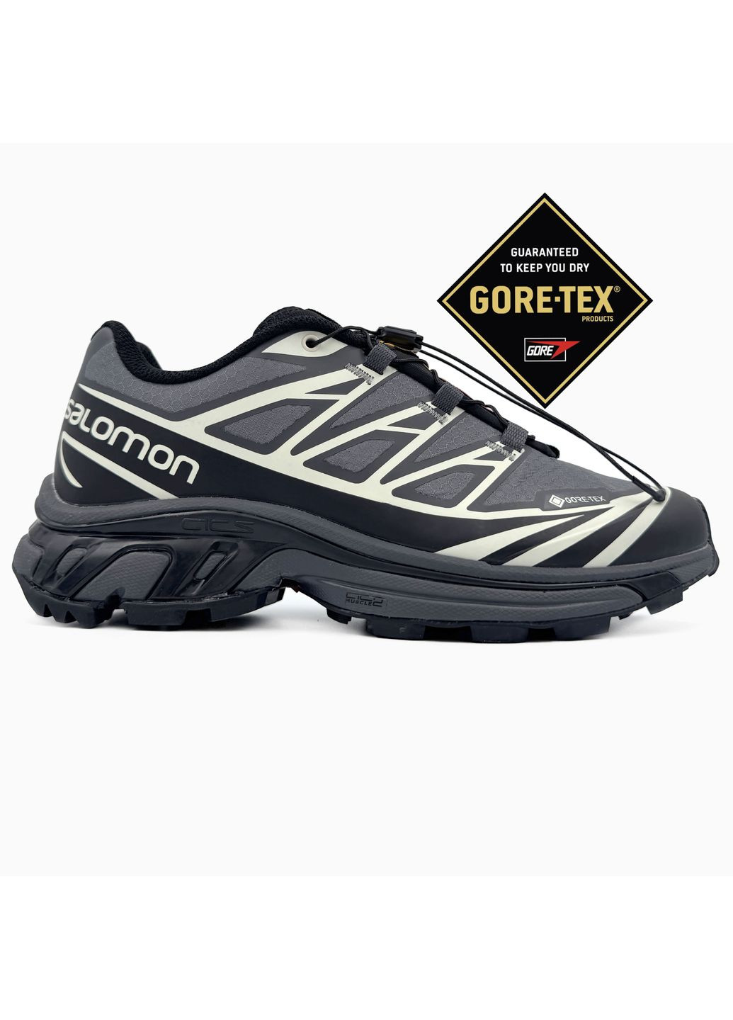 Чорні Осінні кросівки чоловічі salomon xt-6 gore-tex black саломон xt-6 No Brand
