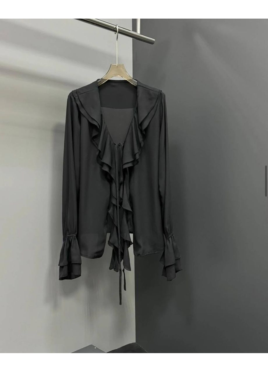 Черная классическая рубашка однотонная DK/DL Мода без кордонів