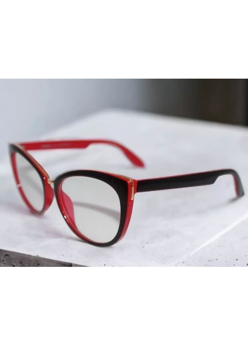 Женские очки с прочной пластиковой оправой и прозрачными линзами, для чтения плюс и минус Код 725 красные +4.0 No Brand (365831759)
