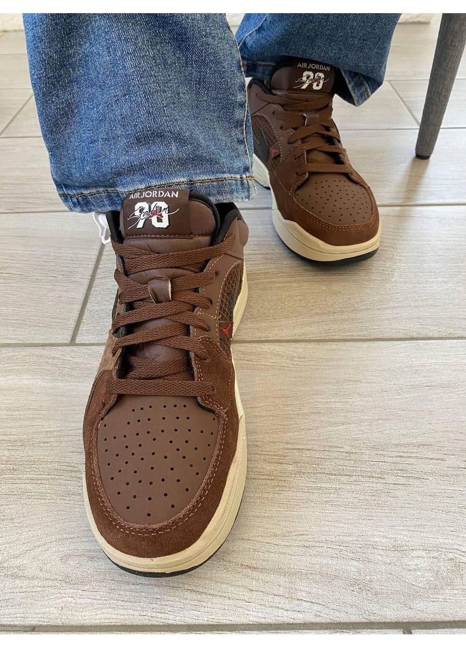 Коричневые демисезонные кроссовки мужские nike air jordan stadium 90 brown найк аир джордан No Brand