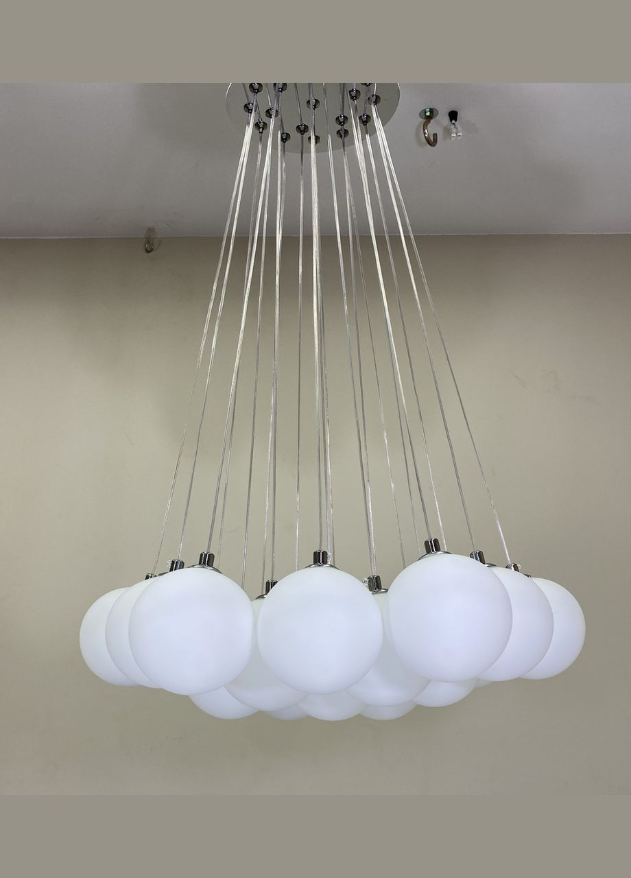 Люстра-пучок серебряная подвесная на 19 ламп (82-150F-19 CH+WH G9) No Brand (370069729)