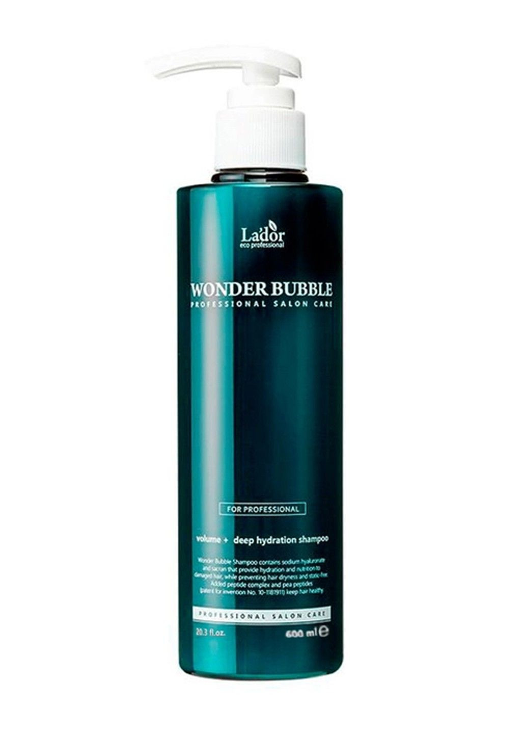 Пептидний шампунь Wonder Bubble Shampoo для об'єму та гладкості локонів 600 мл La'dor (278048820)