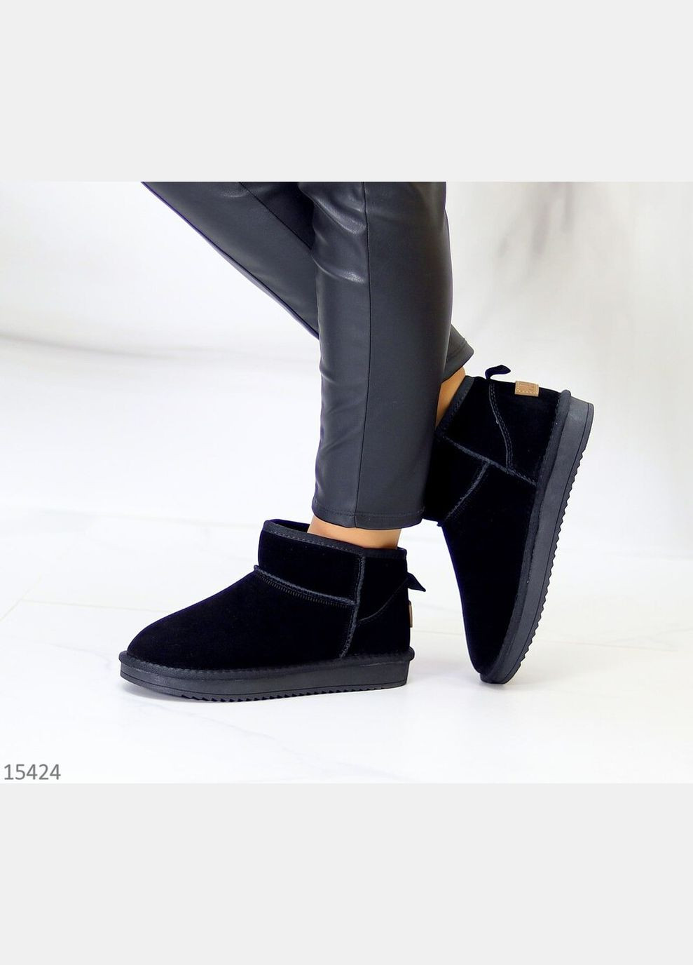 Низкие угги натуральная замша, зимние угги, уги, миниугги, зимние сапожки ITTS Fluff (304727176)