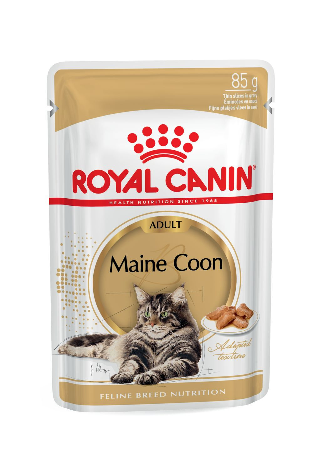 Консерва для взрослых котов Maine Coon Adult пауч породы Мейн кун в соусе 85 г 2031001 Royal Canin (268025102)