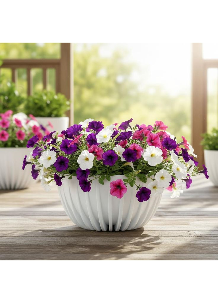 Горщик квітковий білий 30 см Миса Міра Lamela (365815014)