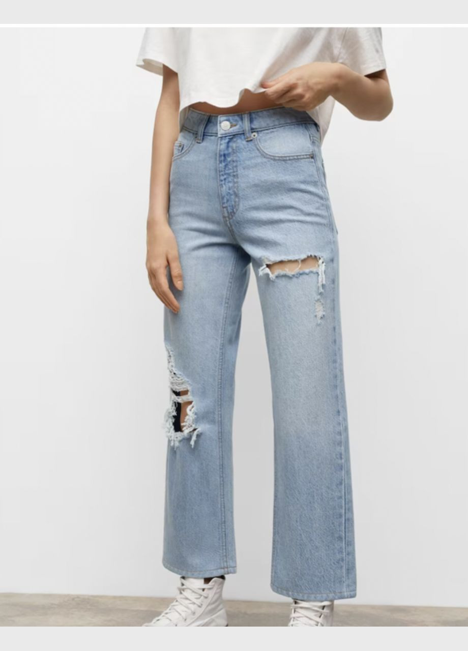 Белые джинсы маломерные з розрізом анкл Mango - (316629155)