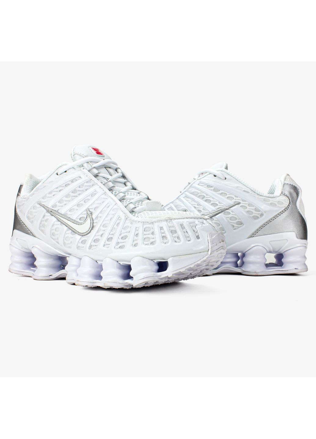 Белые демисезонные кроссовки мужские и женские nike shox tl white | найк шокс тл белые No Brand