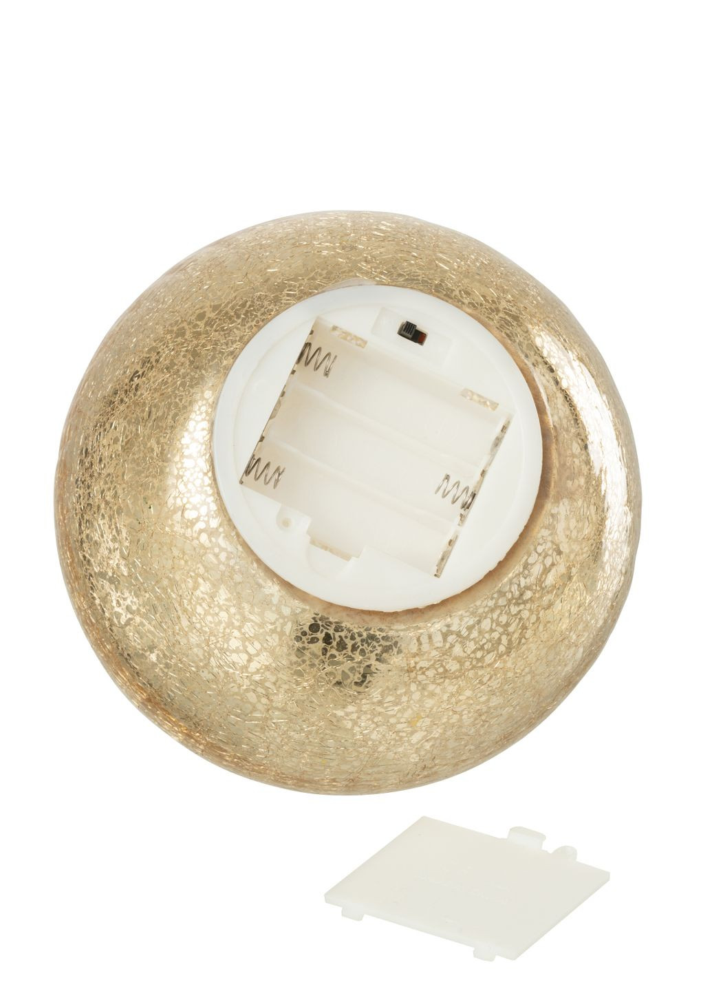 Стеклянный шар новогодний золотого цвета с подсветкой диаметр 15 см (57165) J-Line (364674779)