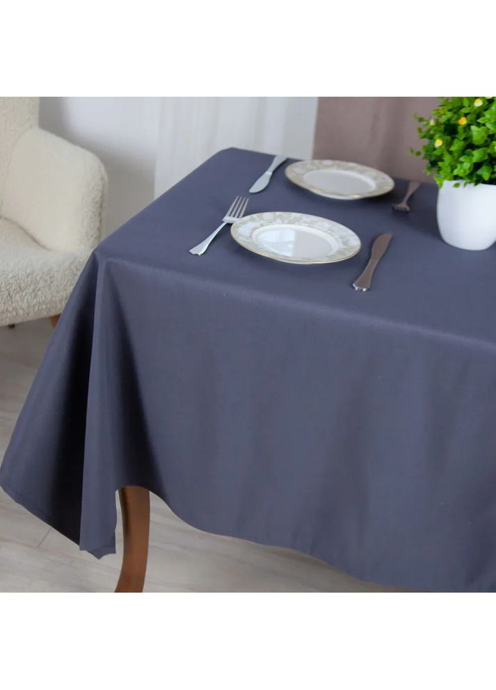 Скатерть водоотталкивающая Aquastop Dark Gray С-04224_30315 150х220 см темно-серая ТЕП (362115441)