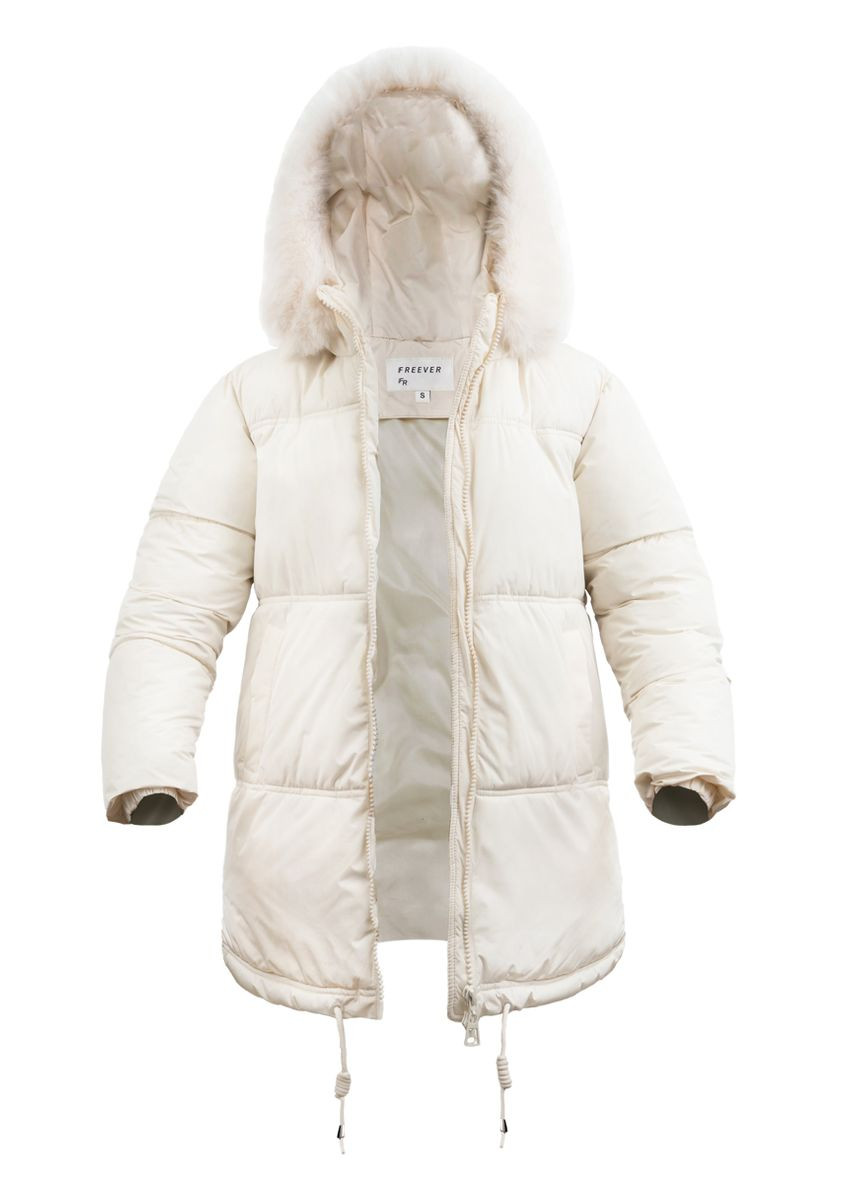 Комбінована демісезонна куртка жіноча uf 20806 молочна Freever