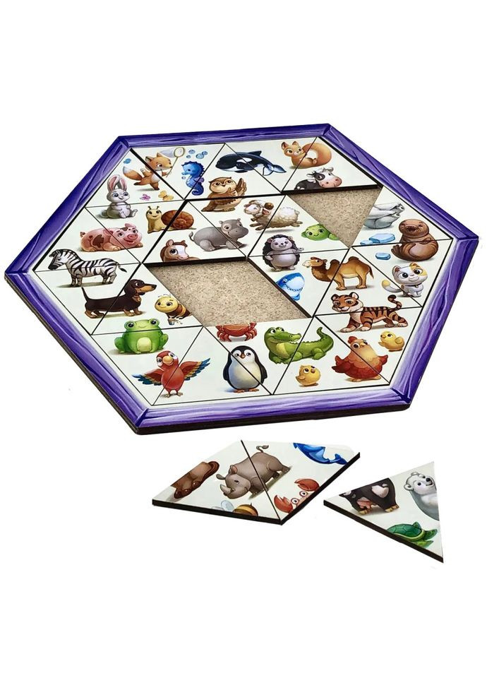 Деревянный пазл головоломка «Животные» Ubumblebees (365642044)