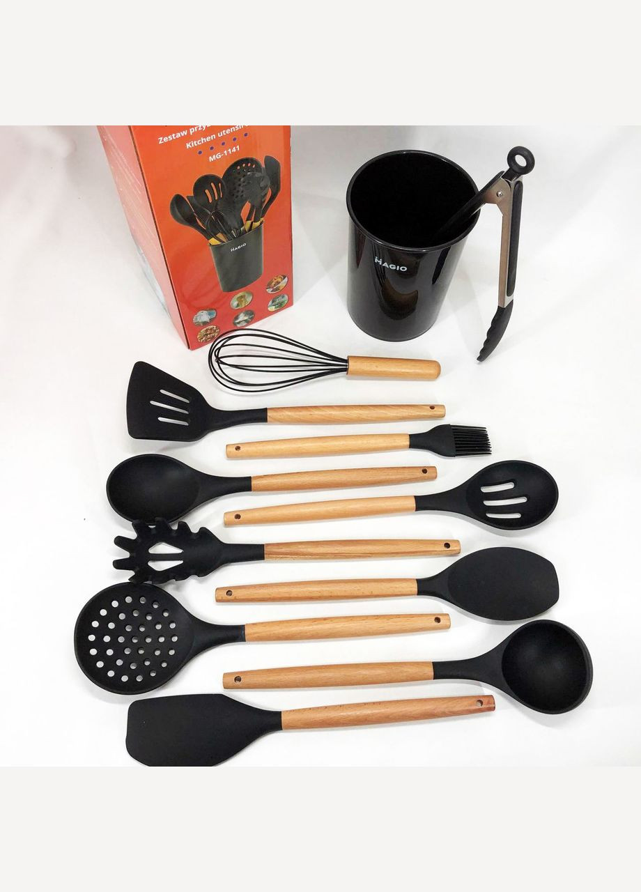 Набір кухонний із 11 силіконових предметів MG-1141, Набір приладдя для кухні із силікону Magio (364664753)