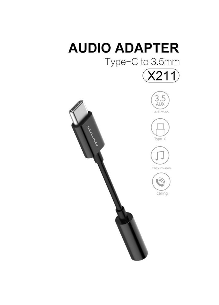 AUX X211 3.5мм female to Type-C male 10см WUW (378023761)