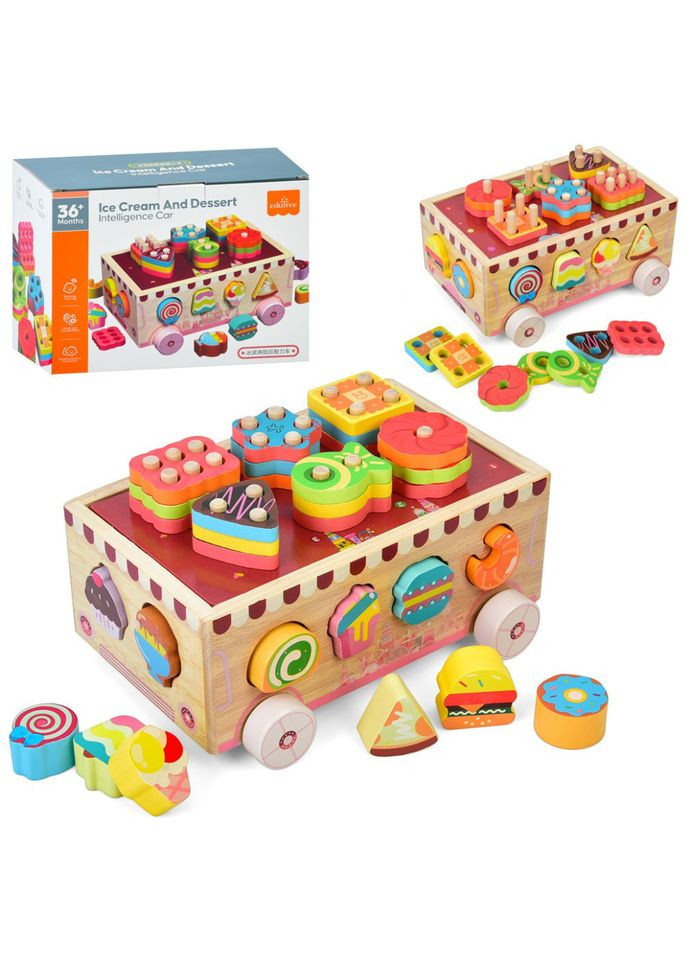 Дерев'яна іграшка Центр розвиваючий MD 0893 сортер, фігурки солодощі Bambi (363255591)