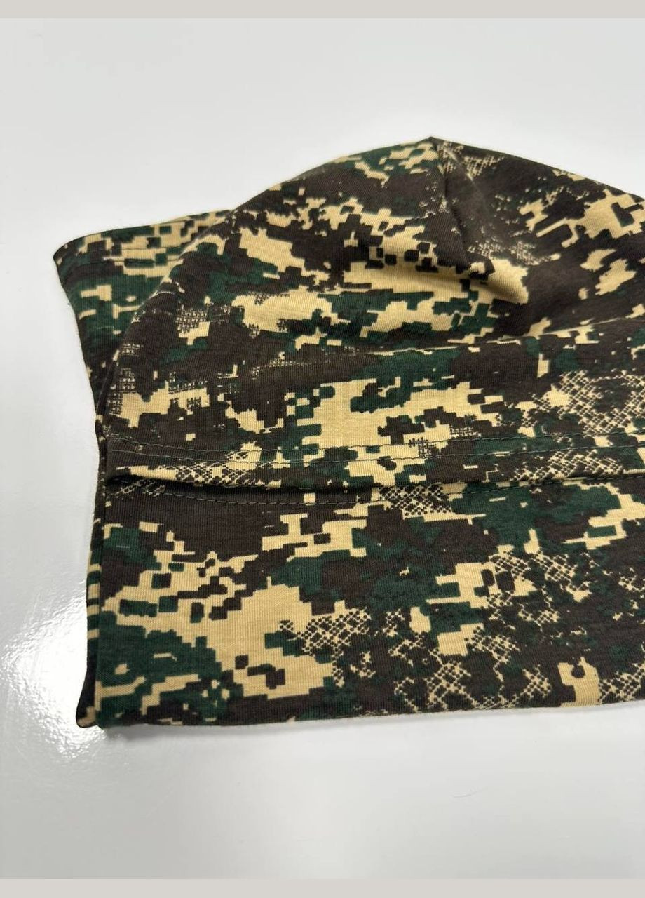 UA балаклава бавовняна літня хижак 55-58см, військова, хищник піксель комбінований кулір виробництво - Україна