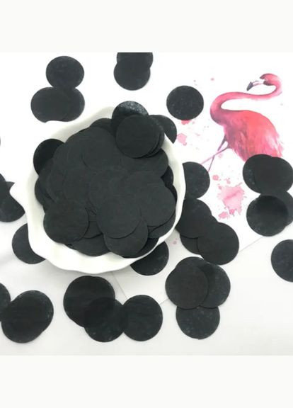 Конфетті кружки з паперу 10 г 25 мм чорний Jannet конфеті (330828036)