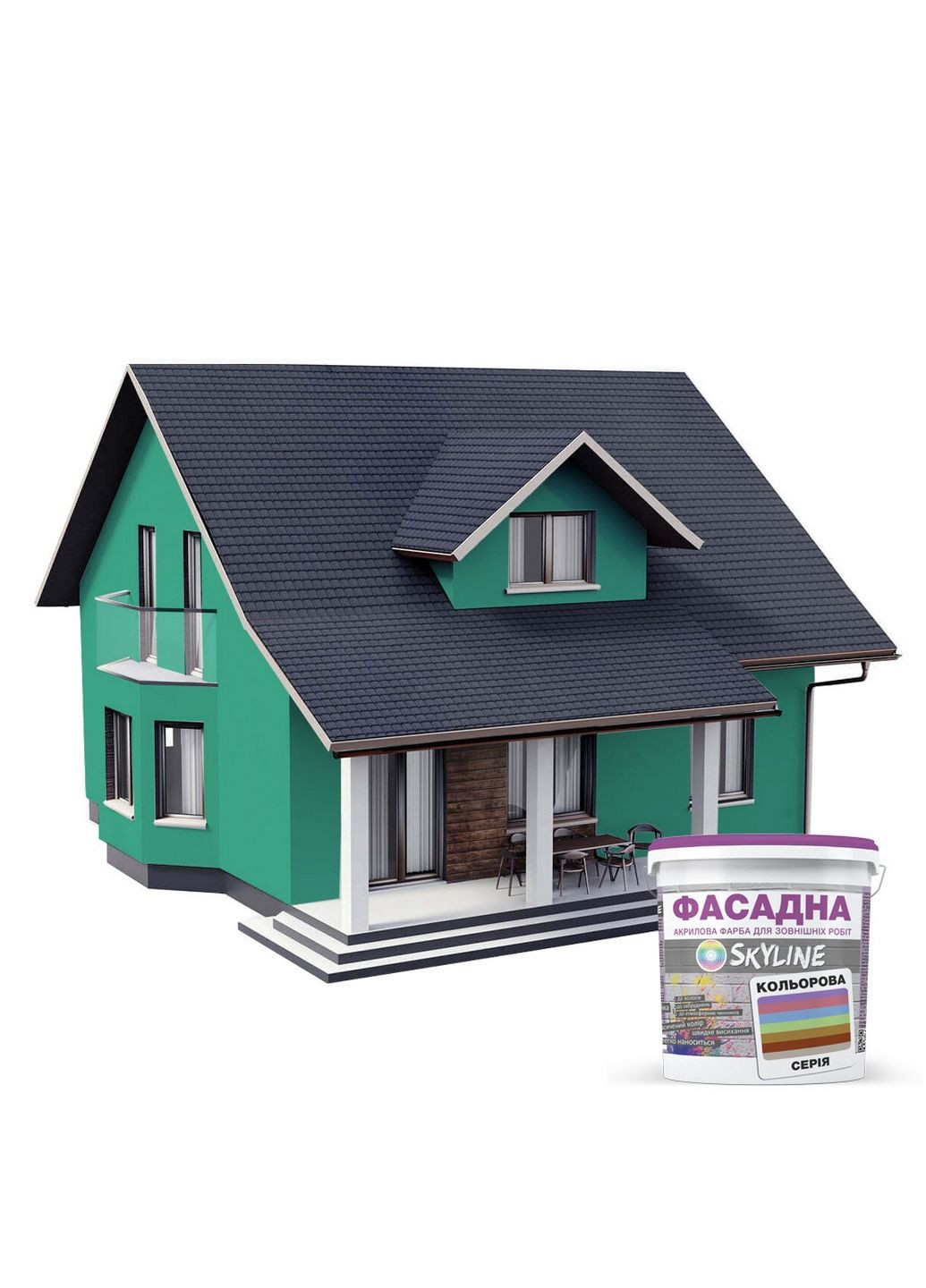 Фасадна фарба акрил-латексна 3040-B80G 5 л SkyLine (289368653)