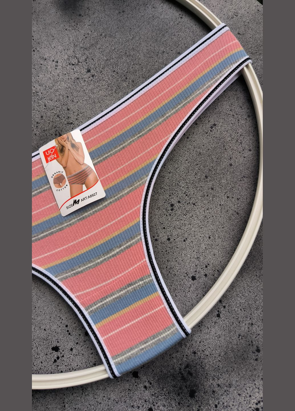 Бавовняні трусики бразиліани в рубчик UOKIN (334343824)