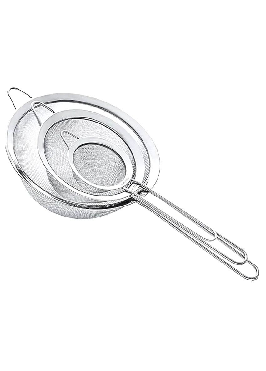 Набор ситечек 3 штуки для чая и муки из нержавеющей стали 8,10,12 см кухонные инструменты для просеивания ProDobro (364190663)